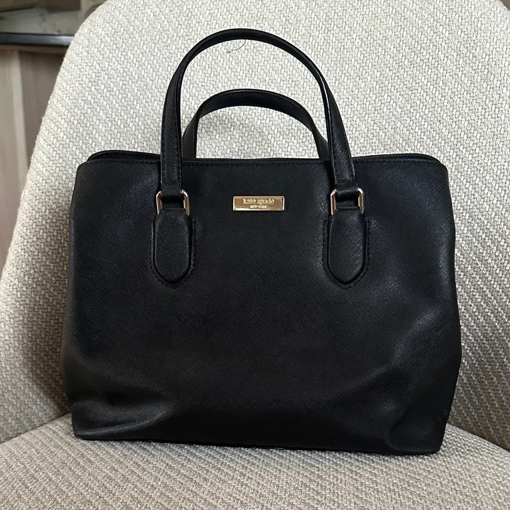 kate spade Black Saffiano Leather Satchel